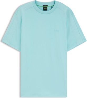 BOSS Stretch-cotton T-shirt with jacquard tape