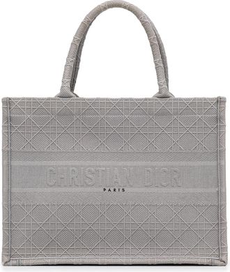 Dior Pre-owned Womens Book Tote Oblique Jacquard - Light Grey Textile - One Size