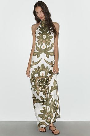 Diarrablu Halter Neck Printed Maxi Dress