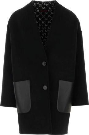 Gucci reversible panelled coat - women - Wool/Silk - 42 - Black