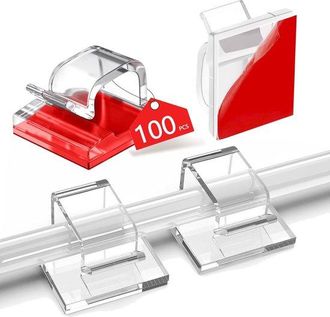 No Brand 100 Soportes Autoadhesivos Para Cables: Clips Para Cables Para La Gesti&oacute;n De Cables, Organizador De Escritorio, Gu&iacute;a De Cables, Ganchos Para El Hogar 