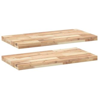 Berkfield Home Floating Shelves 2 pcs 60x40x4 cm Untreated Solid Wood Acacia in Brown | Size: 60 x 40 x 4 cm