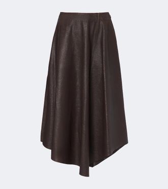 Ralph Lauren Collection Falda midi Cecilie de piel
