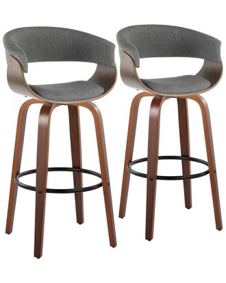 LumiSource Set Of 2 Vintage Mod 30In Fixed-Height Barstools