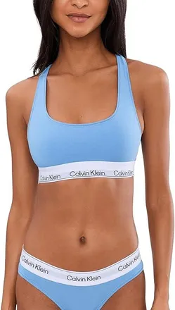 Calvin Klein Underwear Icon Cotton Modal Unlined Bralette Womens Bra Blue Descent : XS (Womens 2), Cotton/Elastane/Modal