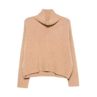 Soft Goat Truien & Vesten, Dames, Beige, S, Kasjmier, Roll Neck Sweater