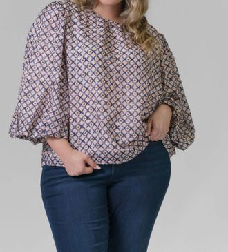 Marie Oliver Harly Top In Blush Lattice