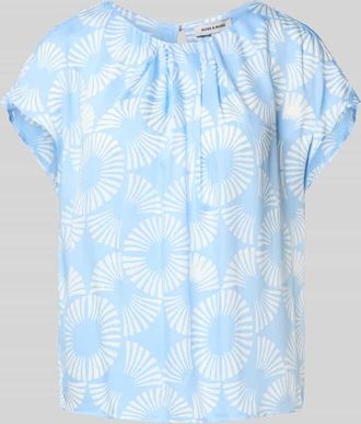 More & More More & More Blusenshirt aus Viskose mit Rundhalsausschnitt in Hellblau, Gr&ouml;&szlig;e 34