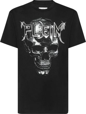 Philipp Plein T-Shirt Round Neck SS Chrome - Heren - T-shirts - Zwart - 3XL - Katoen - Tops
