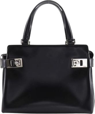 Ferragamo Pre-owned Handbags, female, Black, Size: ONE SIZE Pre-owned Leather Handbag