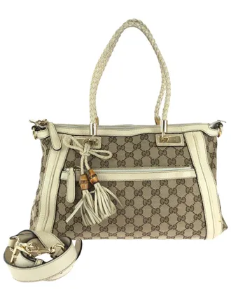 Gucci Beige GG Canvas Bella 2Way Handbag (Authentic Pre-Loved)