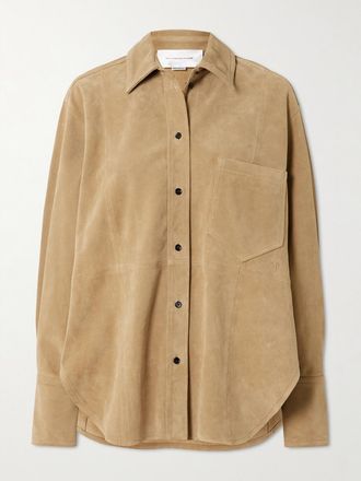 Victoria Beckham Overshirt In Camoscio - Neutri