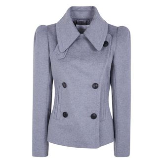 7 For All Mankind Chaqueta de doble botonadura con hombros marcados - Jackets - Mujer - Gris - XS