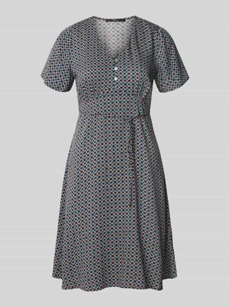 Zero Knielanges Kleid aus Viskose mit V-Ausschnitt in Hellbraun, Gr&ouml;&szlig;e 34