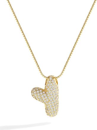 Mint & Lily Pave Bubble Initial Necklace in 18K Gold /Letter Y at Nordstrom
