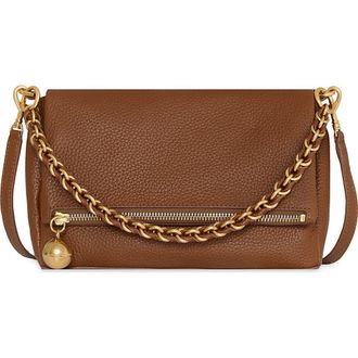 Rebecca Minkoff Foldover Leather Crossbody Bag in Tawny at Nordstrom