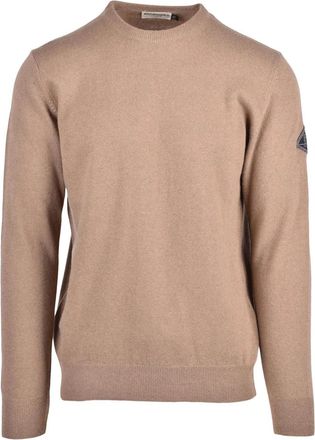 Roy Rogers Beige Wool-Blend Fine-Knit Crewneck Sweater