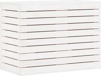 vidaXL Cesto Para La Ropa Sucia Madera Maciza Pino Blanco 88,5x44x66cm Vidaxl
