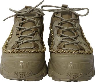 Burberry Womens Leather Chain Arthur Sneaker (Authentic Pre-Loved)