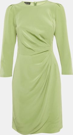 Emporio Armani Green Silk Pleated Short Dress