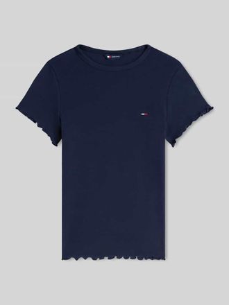 Tommy Jeans Slim Fit T-Shirt aus Baumwoll-Mix in Dunkelblau, Gr&ouml;&szlig;e XL
