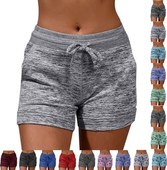 Generic Womens Cotton Running Shorts Casual Gym Walking Lounge Sweat Shorts High Waist Gym Athletic Tracksuit Bottoms Adjustable Drawstring Summer Sports Shor