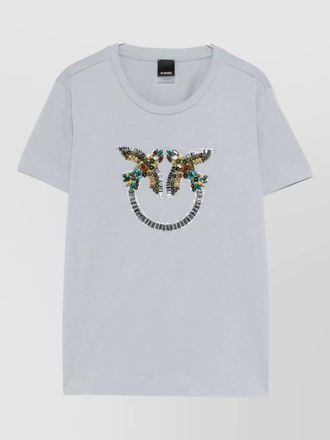 Pinko short sleeve top round neck embellished