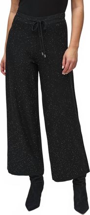 Joseph Ribkoff Sequined Sweater Knit Culotte Pants In Black
