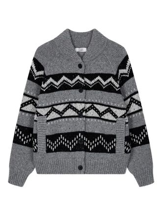 TOMBOY fair isle-knit cardigan - women - Elastane/Wool/Nylon - OS - Grey