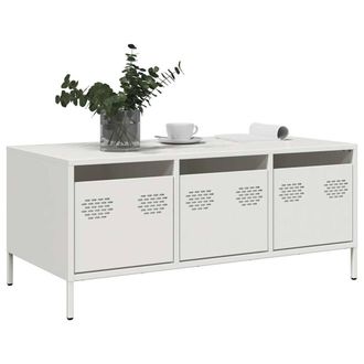 Berkfield Home Sturdy Coffee Table White 101.5x50x43.5 cm Cold-rolled Steel