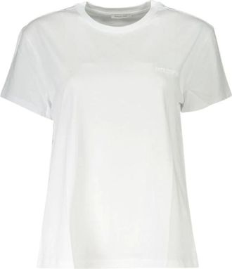 Patrizia Pepe T-shirt met ronde hals - Dames - Tops - Wit - Maat: XS Katoen