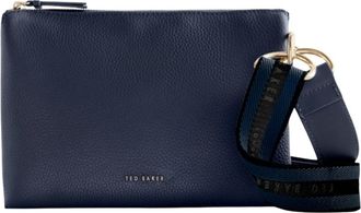 Ted Baker Darceyy Merk Schoudertas Van Geweven Leer In Donkerblauw