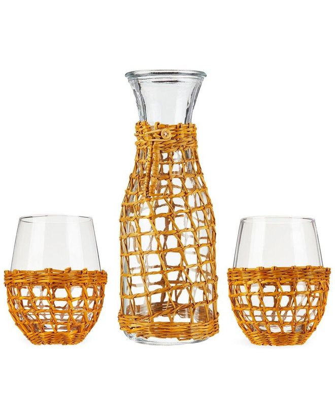 Island Carafe & Stemless Wine Glass Set