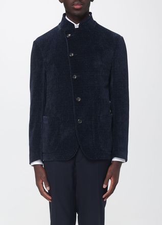Emporio Armani Giacca asimmetrica in velluto con collo alto