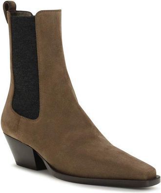 Brunello Cucinelli Suede Texan Ankle Boot - Brown