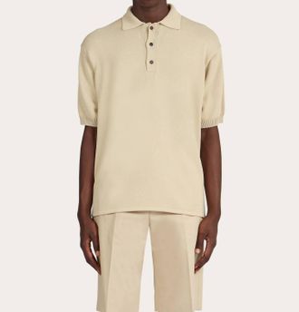 Ferragamo Short Sleeve Polo In White