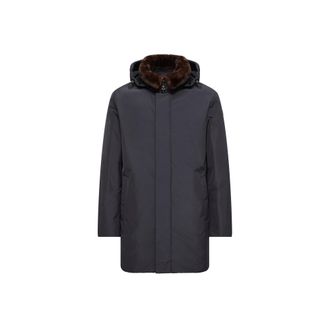 Moncler Moncler Okefen Hooded Long Down Parka, Men, Blue, Size: 1