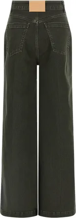 Nude Garment-Dyed Cotton Wide-Leg Jeans - Olive