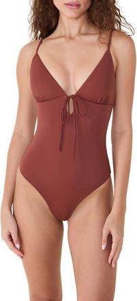 Andie Swim The Mali Keyhole One-Piece Swimsuit in Caramel at Nordstrom, Size X-Small