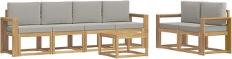 vidaXL Conjunto De Sof&aacute;s De Exterior 7 Uds. Blanco Y Gris Claro Vidaxl