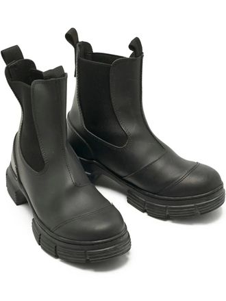 Ganni pull-tab ankle boots - Black