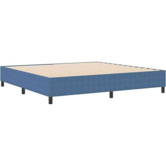 vidaXL Cama Tipo Box Spring Azul 200 X 200 Cm Telas De Pana Vidaxl