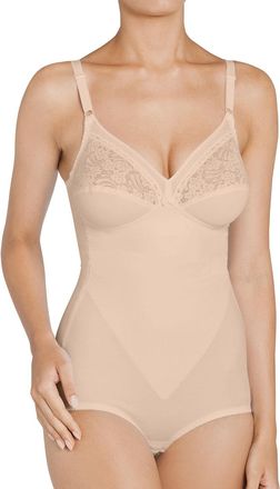 Triumph Miederbody TRIUMPH Formfit BS X, Damen, Gr. 85, Cup D, beige (natur), Obermaterial: 54% Polyamid, 22% Baumwolle, 19% Elasthan, 5% sonstige Fasern, fig