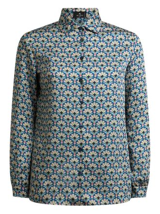 Etro palm-motif shirt - Blue