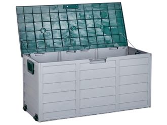 Beliani Beliani - Cesta Da Giardino 112x50 Cm Con Ruote Di Plastica Grigio E Verde Locarno