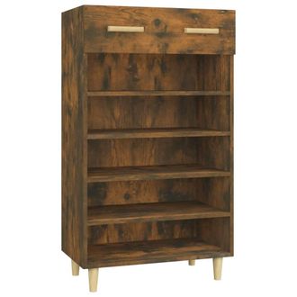 vidaXL Mueble Zapatero Madera Contrachapada Roble Ahumado 60x35x105 Cm Vidaxl