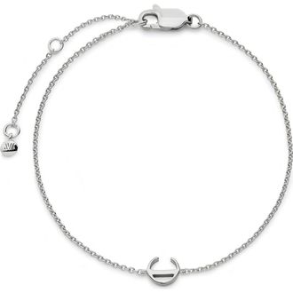 Monica Vinader Initial Pendant Bracelet in Sterling Silver C at Nordstrom