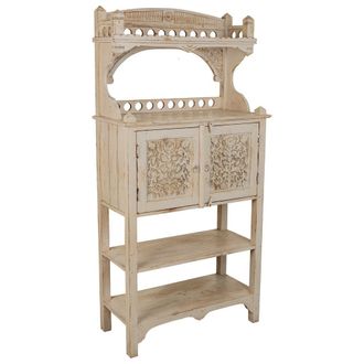 Wanderlust Deco Aparador De Madera Artesanal Blanco 75x35x150