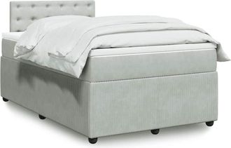 vidaXL Vidaxl - Cama Box Spring Con Colch&oacute;n Terciopelo Gris Claro 120x190 Cm
