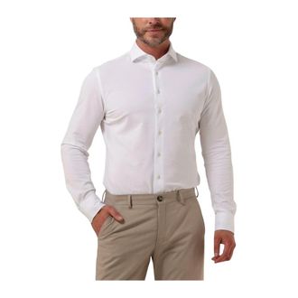 Profuomo Gebreid Piqu&eacute; Shirt - Heren - Zakelijke Overhemden - Wit - 4XL - Katoen - Overhemden